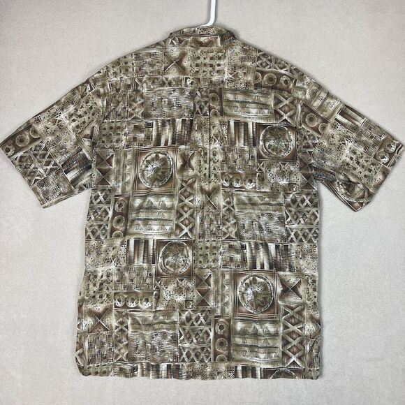 Tori Richard Shirt Mens Extra Large Brown Hawaiian Button Up Beach Adult - Picture 8 of 9